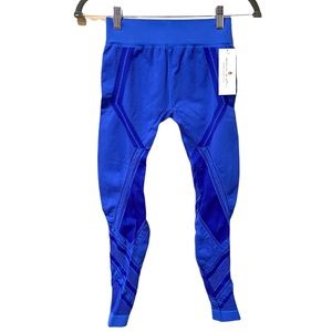 Spiritual Gangster Bright Blue Open Mesh Compression Leggings (XS/S)